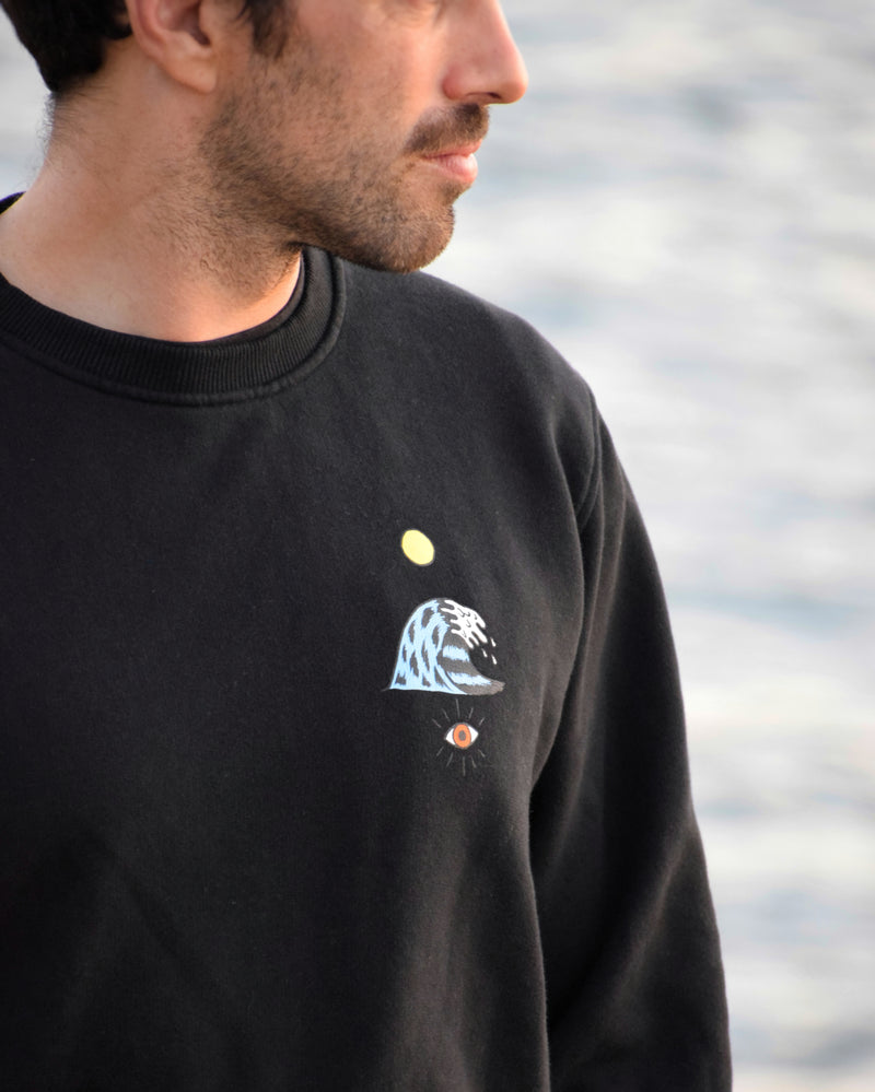 All Eyes On The Horizon -Seapath Men Sweatshirt Organic Cotton Black