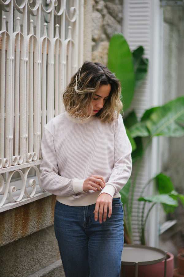 Byron - Seapath Women Sweatshirt Deadstock Cotton Purple/Ecru