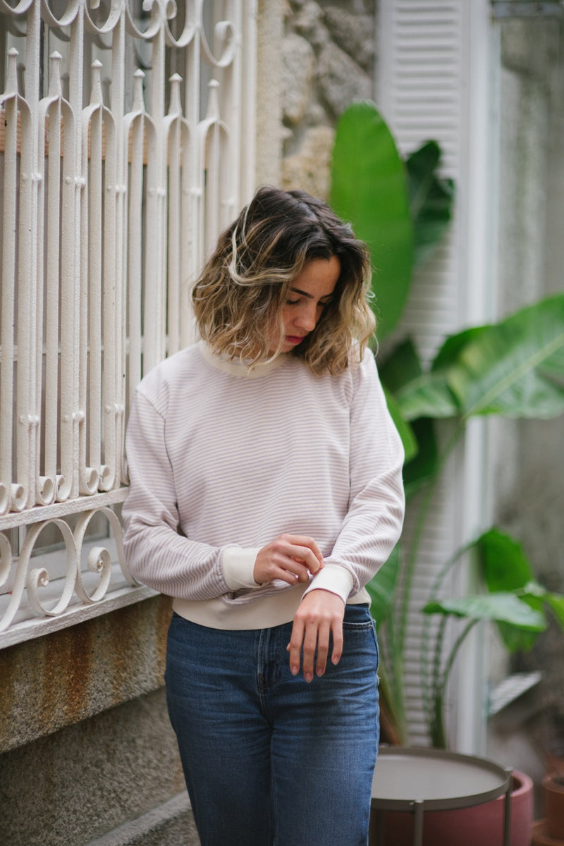 Byron - Seapath Women Sweatshirt Deadstock Cotton Purple/Ecru