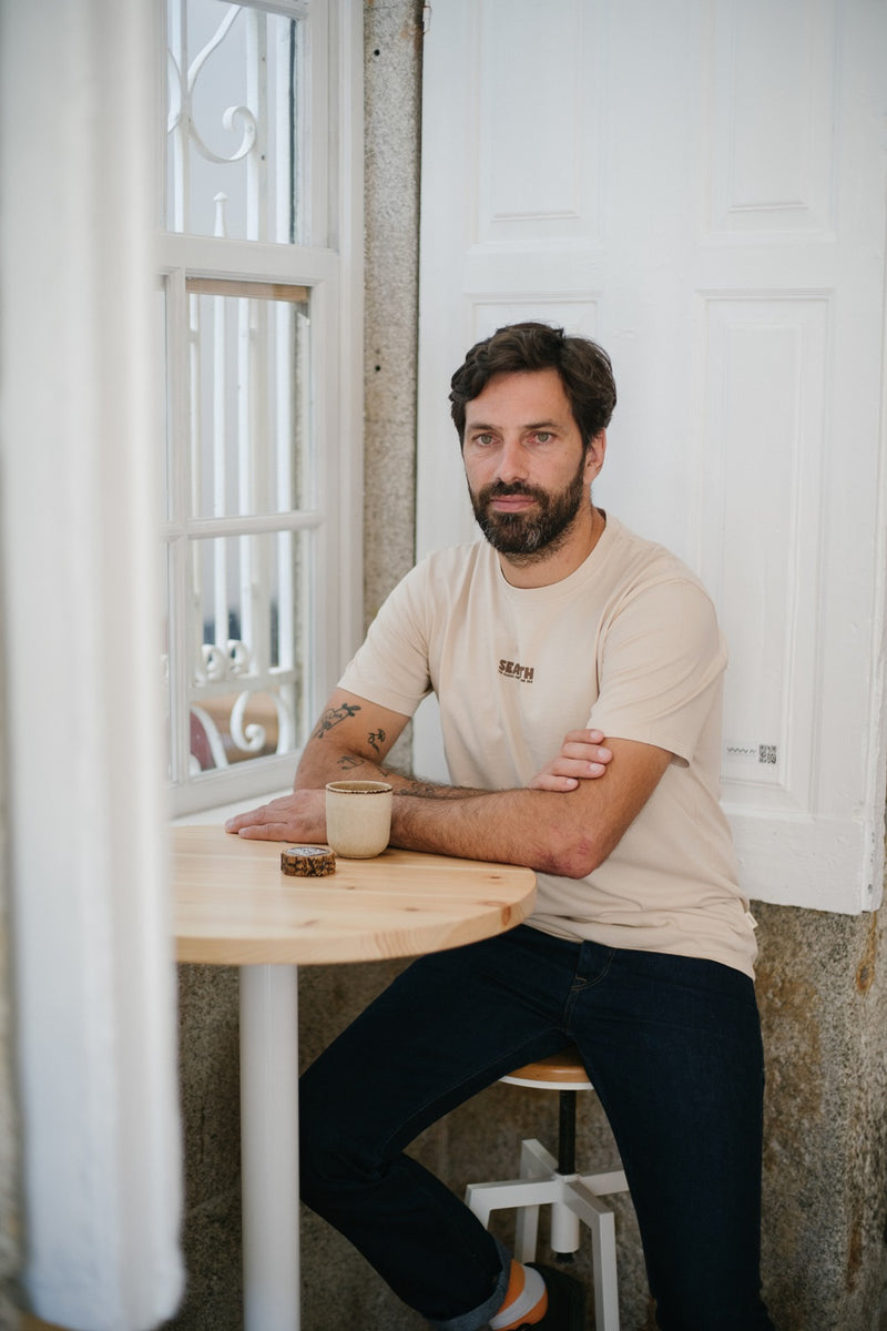 Coffee & Nata - Seapath T-shirt Men Deadstock Cotton Ivory