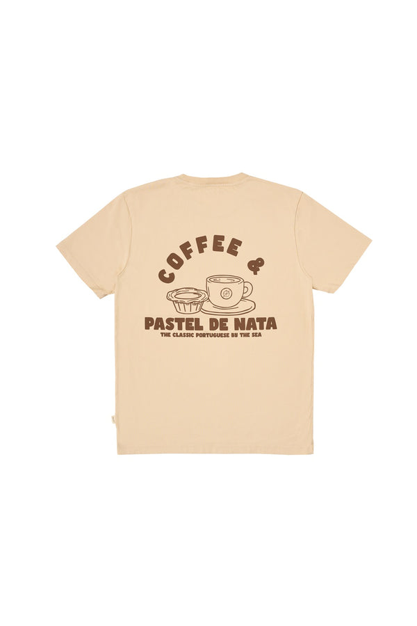 Coffee & Nata - Seapath T-shirt Männer Baumwolle aus Deadstock Ivory