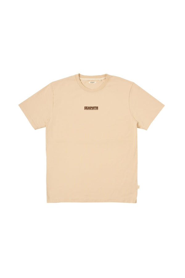 Coffee & Nata - Seapath T-shirt Männer Baumwolle aus Deadstock Ivory