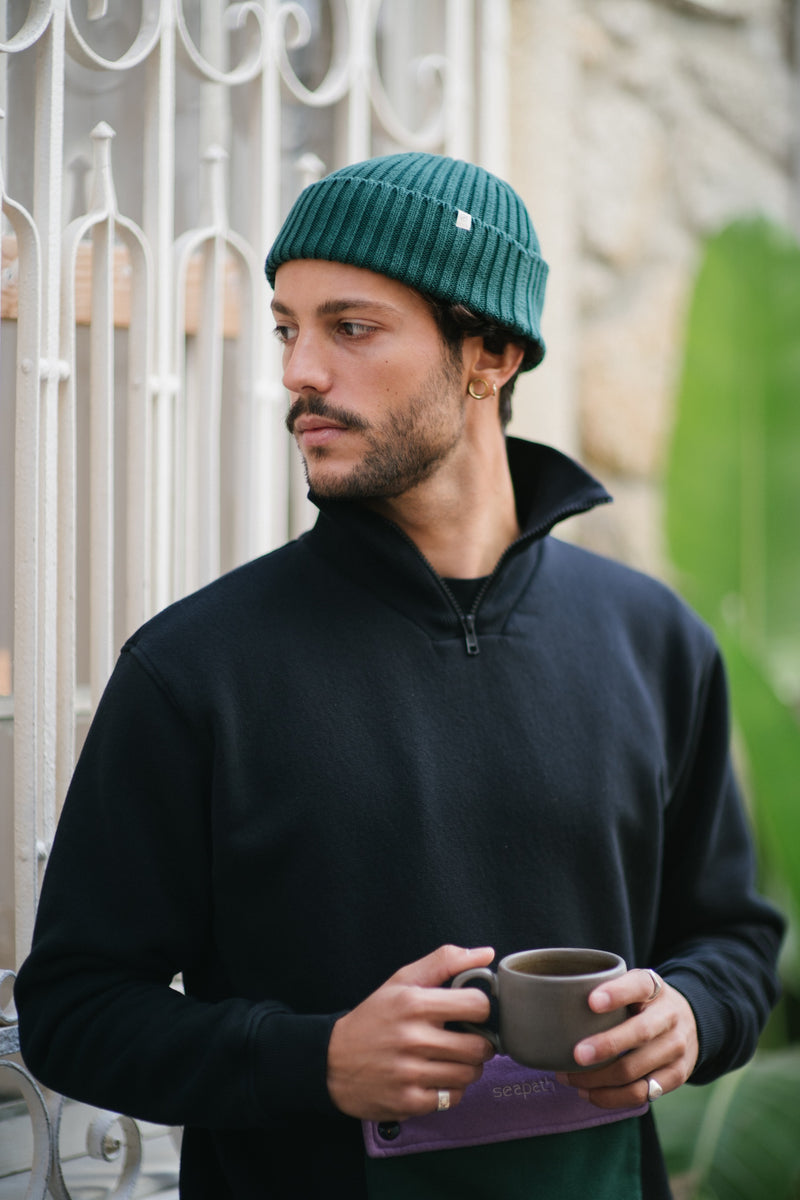 Épaves - Seapath Beanie Organic Cotton Dark Green