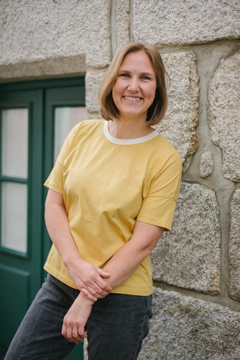 Mareta - Seapath T-Shirt Frauen Baumwolle aus Deadstock Mustard