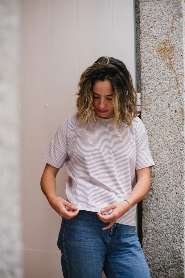 Mareta T-shirt by Seapath — close-up of fabric texture and stitching — small-batch slow fashion