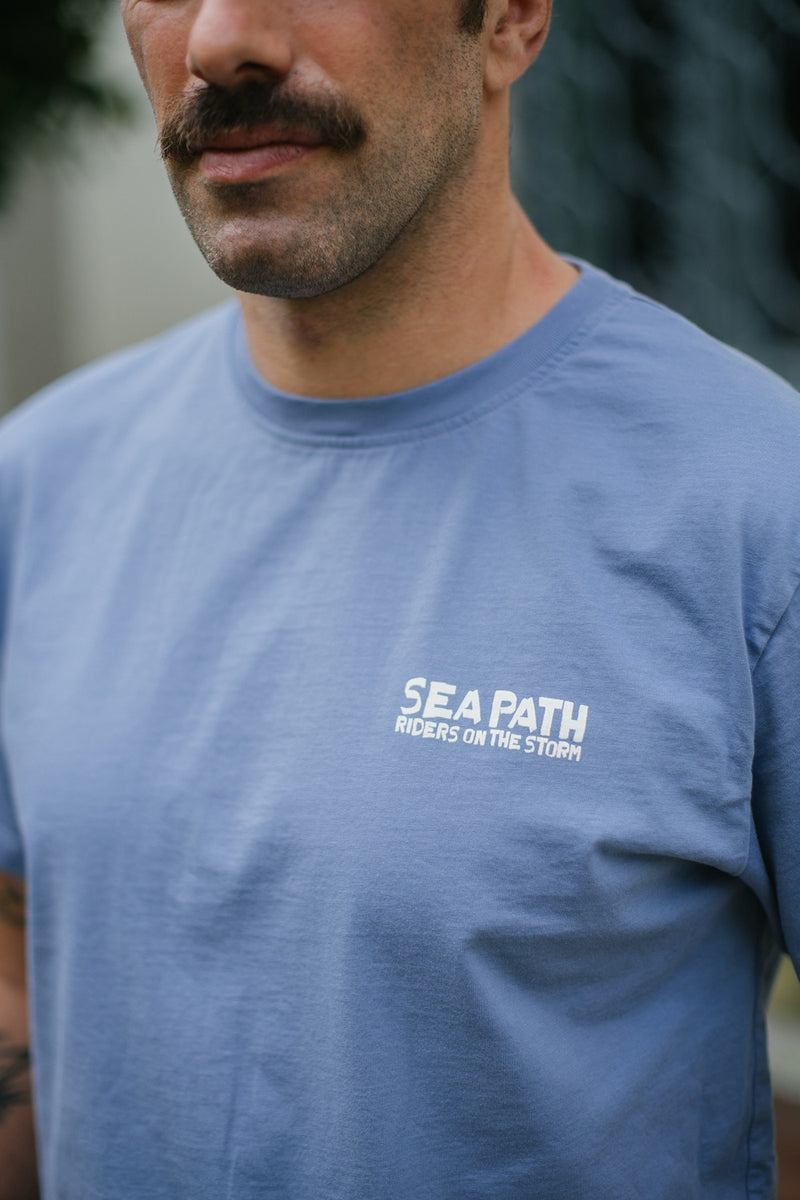 Riders On The Storm - Seapath T-shirt Men Deadstock Cotton Azure Blue