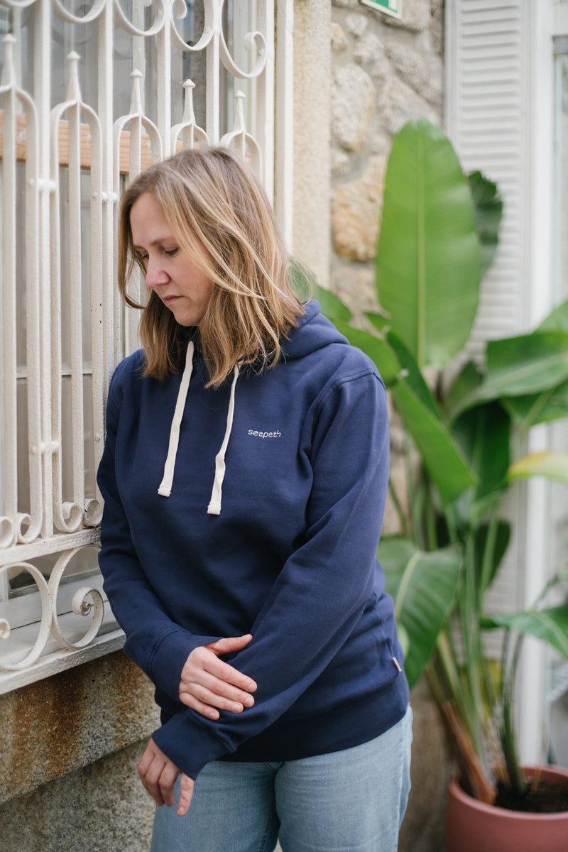 Seapath Unisex Hoodie Organic Cotton from Deadstock Navy Blue