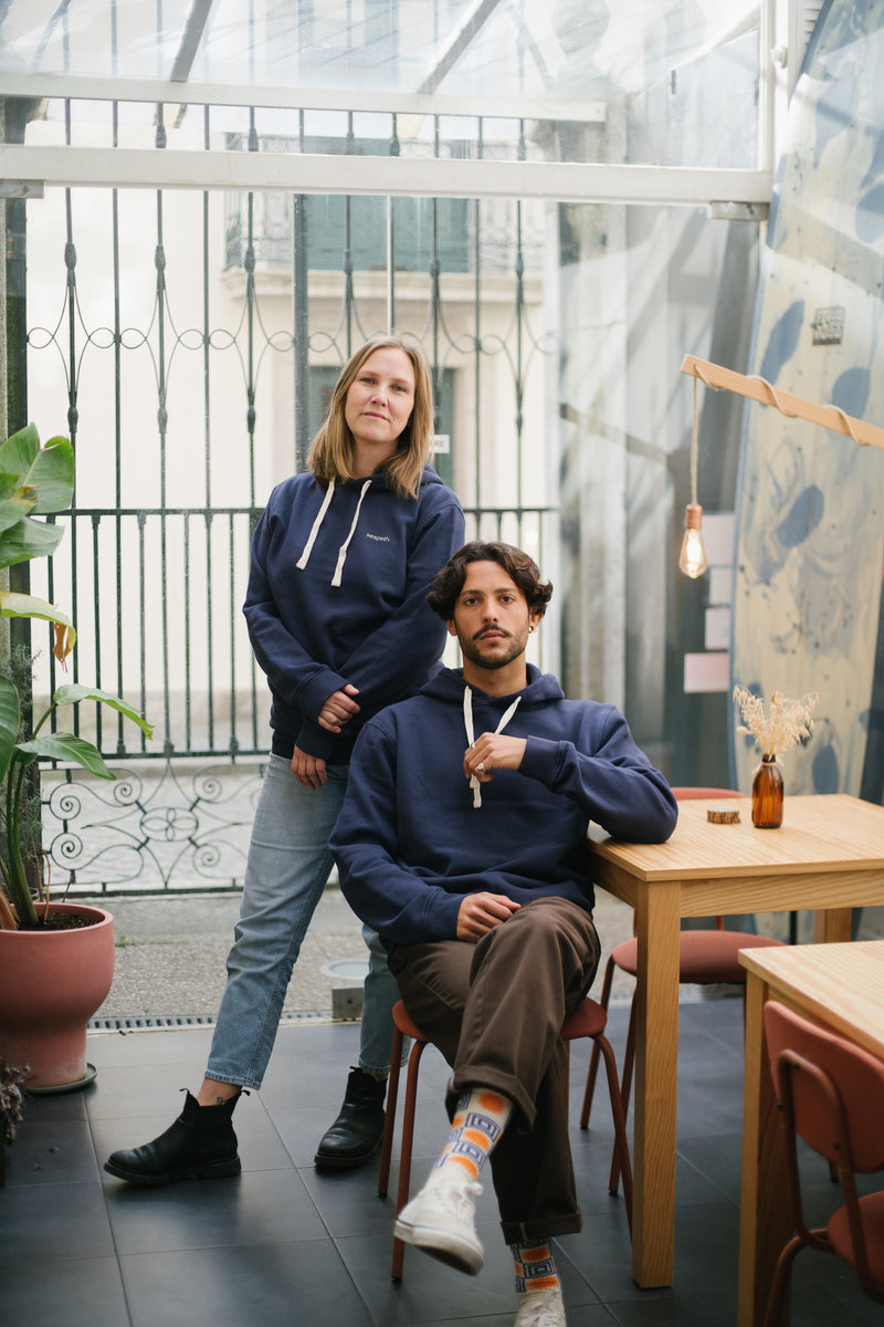 Seapath Unisex Hoodie Organic Cotton from Deadstock Navy Blue