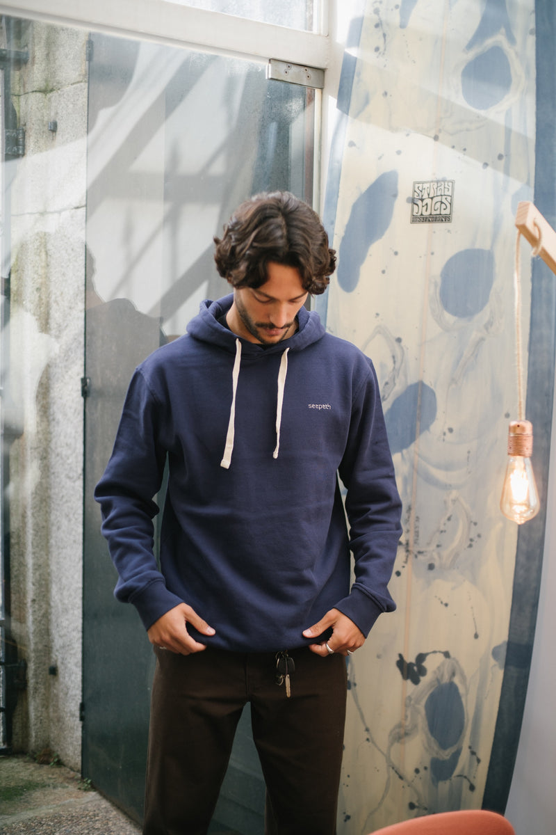 Seapath Unisex Hoodie Organic Cotton from Deadstock Navy Blue