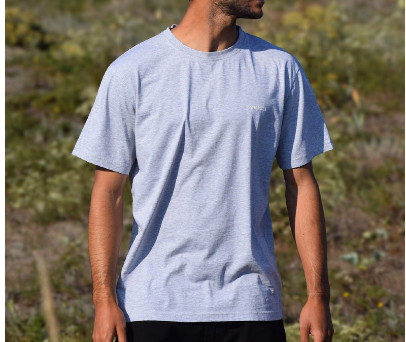 Seapath Men T-shirt Organic Cotton from Deadstock Heather Gray