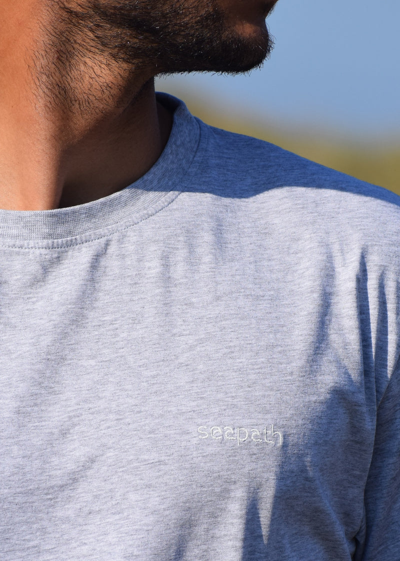 Seapath Men T-shirt Organic Cotton from Deadstock Heather Gray