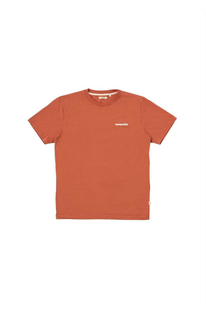Coffee & Surf - Seapath T-shirt Männer Baumwolle aus Deadstock Cognac